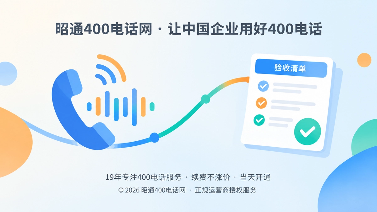 400电话上线验收与咨询承接的抽象扁平化插图